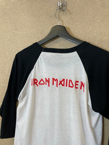 Vintage Iron Maiden Logo Raglan 80s Tee - M