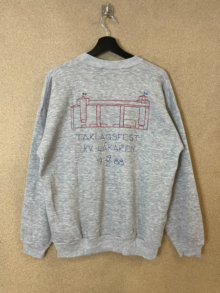 Vintage 1988 Takläggsfest Kvarteret Läkaren Sweatshirt - L