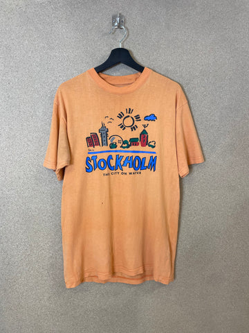 Vintage 1990s Stockholm The City on Water T-shirt - S