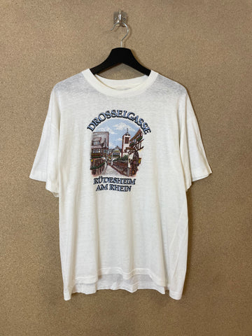 Vintage 1990s Drosselgasse Tourist T-Shirt - L