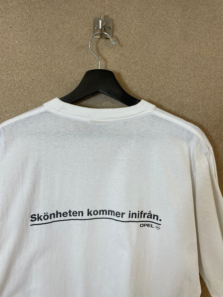 Vintage 1990s Opel ”Skönheten kommer inifrån” T-shirt - L