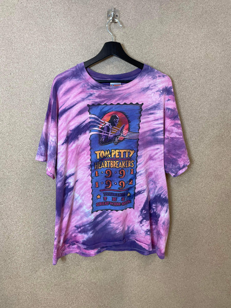 Vintage Tom Petty And The Heartbreakers Tie-Dye 1991 Tour Tee - XL