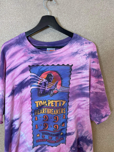 Vintage Tom Petty And The Heartbreakers Tie-Dye 1991 Tour Tee - XL