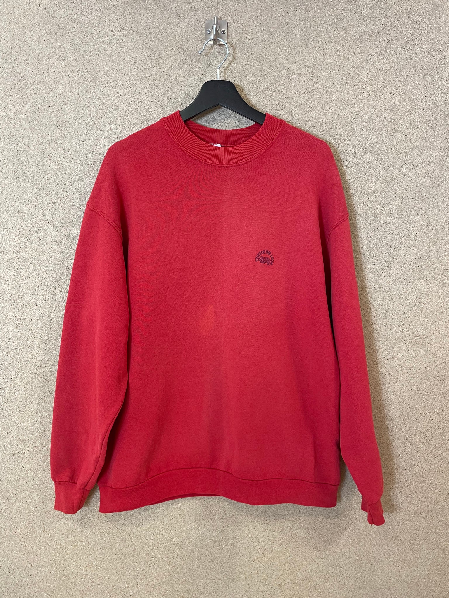 Vintage Fruit of The Loom Red Logo 90s Sweatshirt- XL