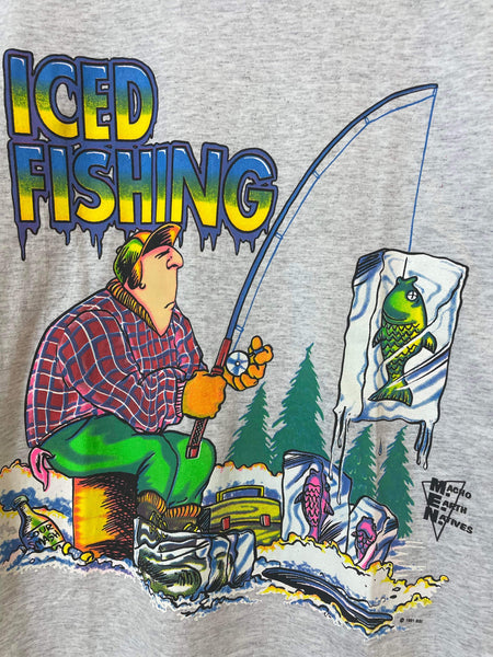Vintage Iced Fishing 90s Tee - L