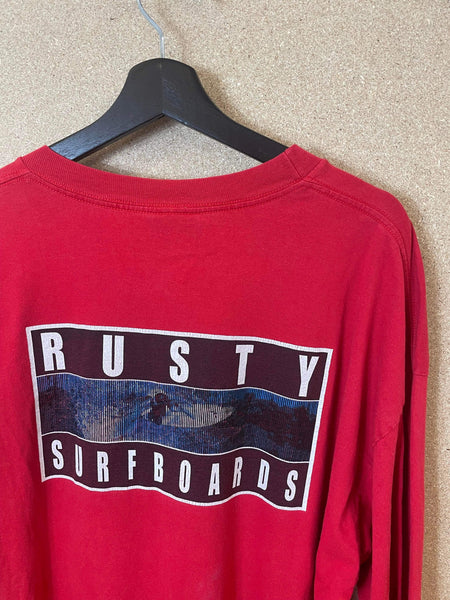 Vintage Rusty Surfboards 90s Longsleeve Tee - XL