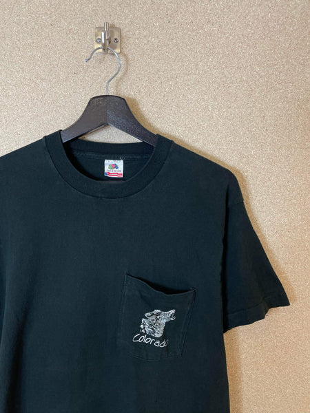 Vintage Colorado Howling Wolf 90s Pocket Tee - L