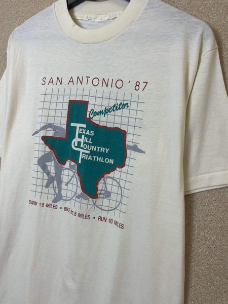 Vintage Texas Hill Country Triathlon 1987 Tee - L