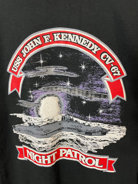 Vintage Night Patrol USS John F. Kennedy Ship 90s Tee - L